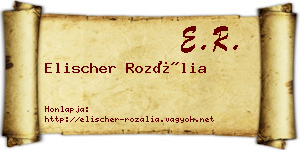 Elischer Rozália névjegykártya